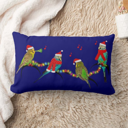 クリスマスブジフレンジピロー(ネイビー) ランバークッション (ブランケット)