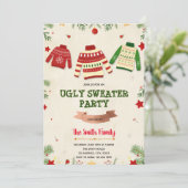 クリスマスブスセーターパーティの招待状 招待状 (スタンド正面)