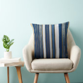 クリスマスブストライプルーズブルーホワイト金ゴールド クッション (椅子)