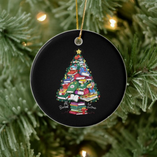クリスマスブックの予約すべてクリスマスギフト司書 セラミックオーナメント (ツリー)