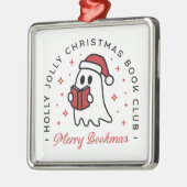 クリスマスブッククラブかわいい幽霊名門私立校風の美学 メタルオーナメント (左)