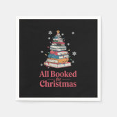 クリスマスブックツリーのライトを予約 スタンダードカクテルナプキン (正面)