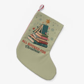 クリスマスブックツリー用に予約されたすべてのクリスマス先生 スモールクリスマスストッキング (正面 (吊り時))