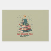 クリスマスブックツリー用に予約されたすべてのクリスマス先生 ラッピングペーパーシート (正面)