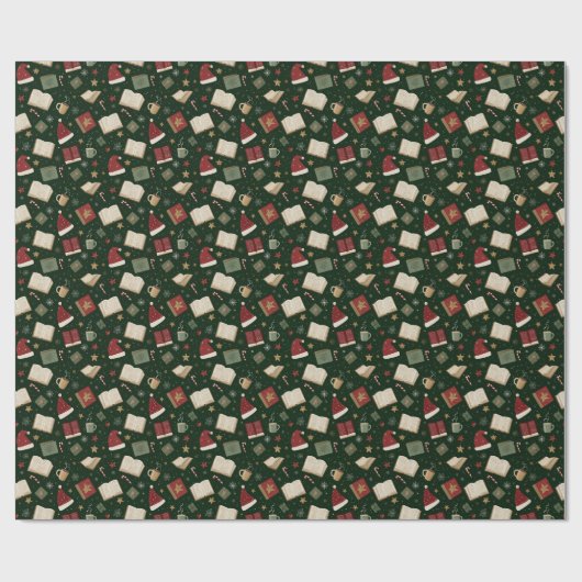 クリスマスブックラッ伝統的ピング紙 ラッピングペーパー (フラット)