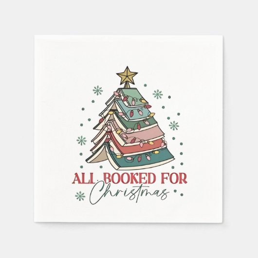 クリスマスブックラバークリスマスクリスマスクリスマスクリスマス スタンダードカクテルナプキン (正面)