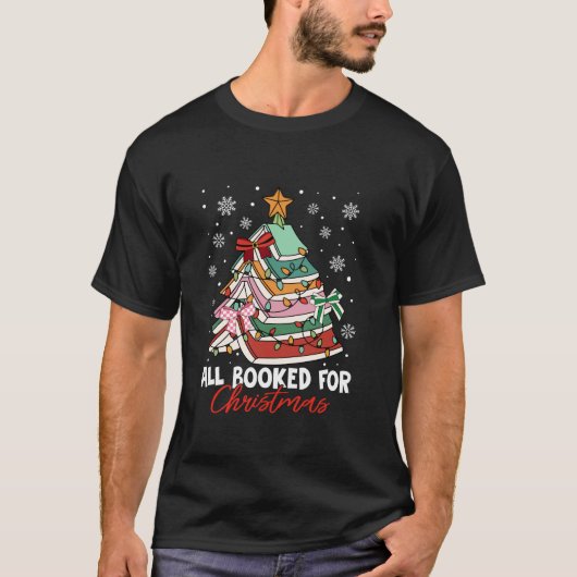クリスマスブックラバークリスマスツリーの予約 Tシャツ (正面)