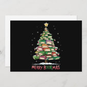 クリスマスブックラバーツリーライブラリアンメリーブックマス シーズンカード (正面/裏面)