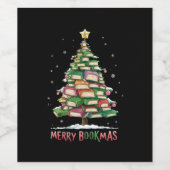 クリスマスブックラバーツリーライブラリアンメリーブックマス ワインラベル (シングルラベル)
