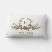 クリスマスブッシュモノグラムホリデイ ランバークッション (正面)