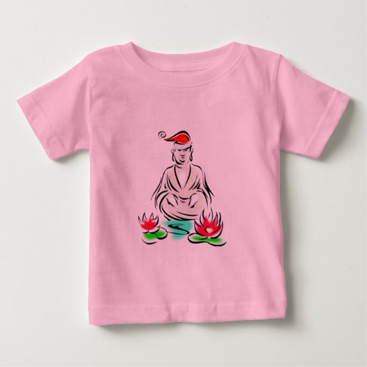 クリスマスブッダスケッチ ベビーTシャツ (正面)