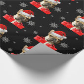 クリスマスブフランスのルドッグ包装紙 ラッピングペーパー (角)