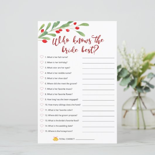 クリスマスブライダルゲーム – 花嫁を知っている最高の人 (スタンド正面)