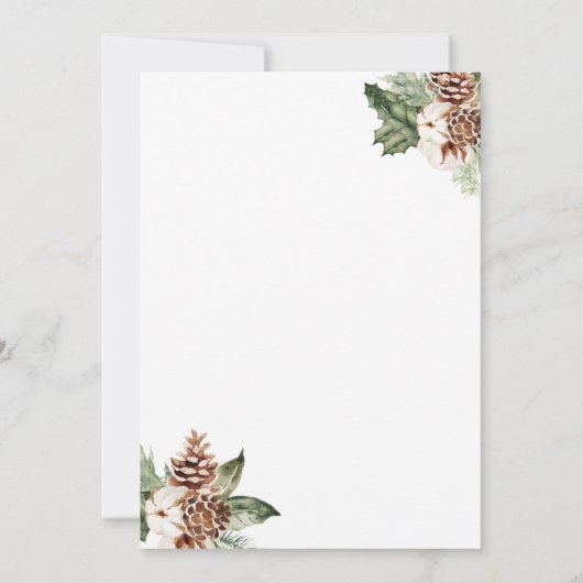 クリスマスブライダルシャワーへの招待 招待状 (裏面)