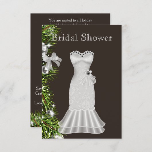 クリスマスブライダルシャワーへの招待 招待状 (正面/裏面)