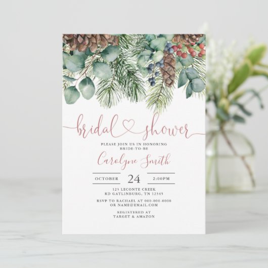 クリスマスブライダルシャワーウィンターブライダルシャワー 招待状 (スタンド正面)