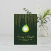 クリスマスブライダルシャワーカップルのディナーウェディングパーティー 箔招待状ポストカード (立ち正面)