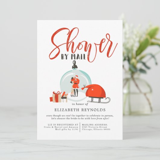 クリスマスブライダルシャワーバイメール招待状 招待状 (スタンド正面)