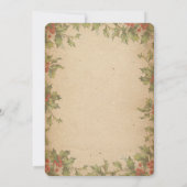 クリスマスブライダルシャワーホリデーテーマ素朴 招待状 (裏面)