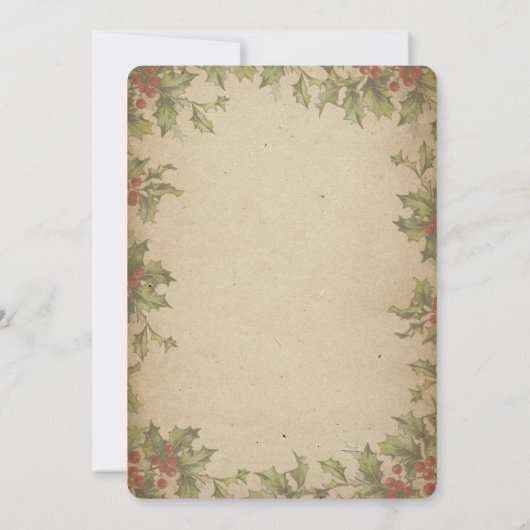 クリスマスブライダルシャワーホリデーテーマ素朴 招待状 (裏面)