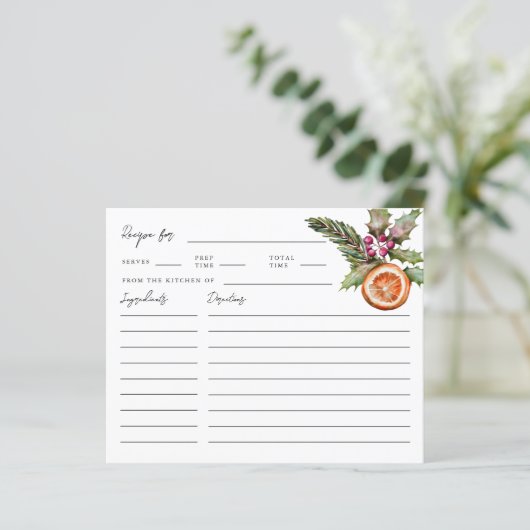 クリスマスブライダルシャワーレシピカード (スタンド正面)