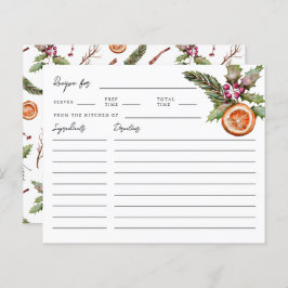 クリスマスブライダルシャワーレシピカード