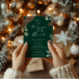 クリスマスブライダルシャワー招待状 | 格子状素朴の 招待状