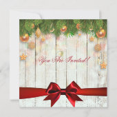 クリスマスブライダルシャワー金ゴールドデコ&リボン 招待状 (裏面)