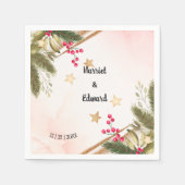 クリスマスブライダルシャワー、ウェディングレセプション スタンダードカクテルナプキン (正面)