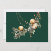 クリスマスブライダルシャワー – ダークグリーン&エレガントB 招待状 (裏面)