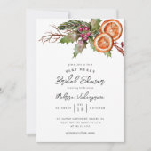 クリスマスブライダルシャワー | Winter Botanical 招待状 (正面)