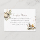 クリスマスブライダル表示カード | ホリーとオーナメント エンクロージャーカード (正面)