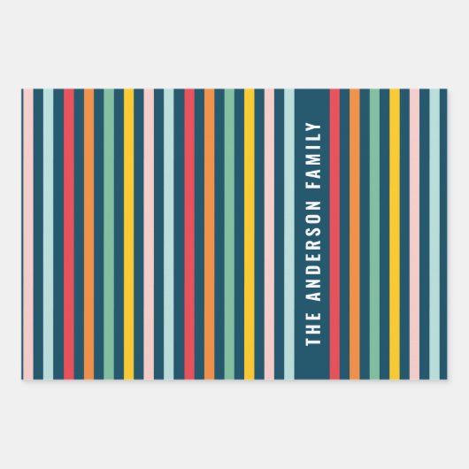 クリスマスブライトカラフルモダンおもしろいグリーンホリデー ラッピングペーパーシート (正面2)