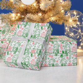 クリスマスブライトカラーラッピング紙 ラッピングペーパー