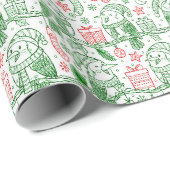 クリスマスブライトカラーラッピング紙 ラッピングペーパー (ロールコーナー)