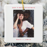 クリスマスブライトレッド |とメリー写結婚した真 セラミックオーナメント<br><div class="desc">クリスマスブライト鮮やかアイカチングレッド |とメリーフォトセ結婚したラミックオーナメント</div>