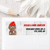 クリスマスブラウンコックポーサンタと名前 ラベル (インサイチュ)