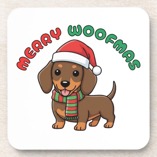 クリスマスブラウンダシュントのコースターメリー: Woofmas コースター (正面)