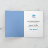 クリスマスブラザーと家族のシルバーブルーベル カード (内部)