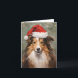 クリスマスブラシ絵を描のアートワーク カード<br><div class="desc">そしてカラフルサンタハットを着たコリーと楽しいクリスマスデザイン。</div>