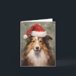クリスマスブラシ絵を描のアートワーク カード<br><div class="desc">そしてカラフルサンタハットを着たコリーと楽しいクリスマスデザイン。</div>