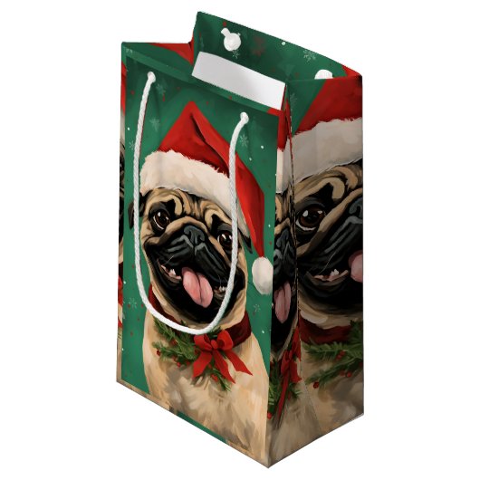 クリスマスブラシ絵を描のアートワーク スモールペーパーバッグ (正面アングル)