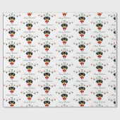 クリスマスブラックとタン・ダシュント ラッピングペーパー (フラット)