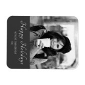 クリスマスブラックとホワイトカスタムのホリデーフォト マグネット (横)