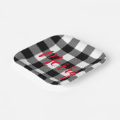クリスマスブラックとホワイトバッファローのプレイド ペーパープレート (傾斜あり)