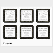 クリスマスブラックと金ゴールドアドレスのスタンプ スクエアシール (シート)