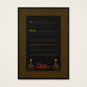 クリスマスブラックと金ゴールドクリスマスツリーギフトラベル (裏面)