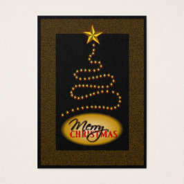 クリスマスブラックと金ゴールドクリスマスツリーギフトラベル