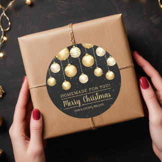 クリスマスブラックと金ゴールド自家製 ラウンドシール