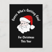 クリスマスブラックのために人が石炭を手に入れる ポストカード (正面)